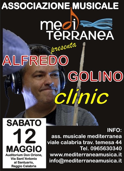 Clinic di batteria di Alfredo Golino presso la scuola di musica Mediterranea di Reggio Calabria